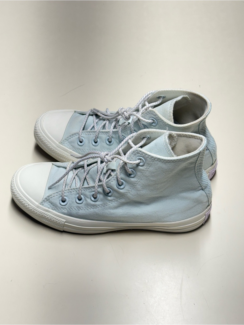 Converse High Top Sneakers - Pale Blue & White - Picture 7 of 10